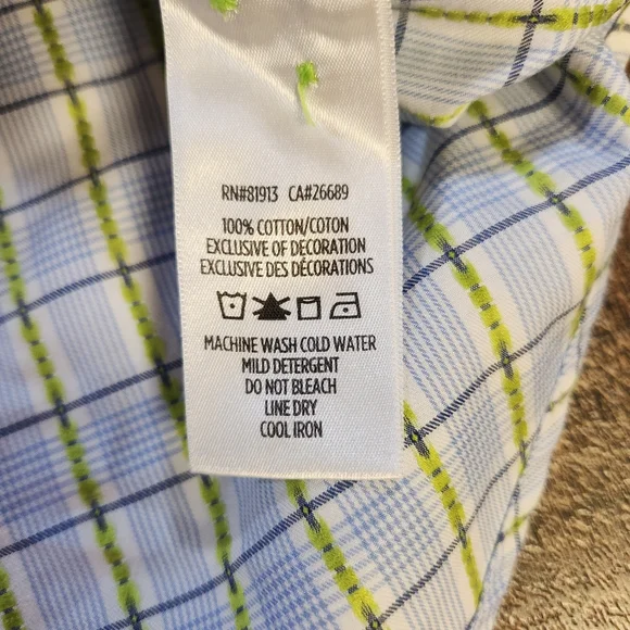 Robert Graham Mens Size 2XL Sport Shirt Checkered Paisley Flip Cuffs Classic Fit - Picture 10 of 13